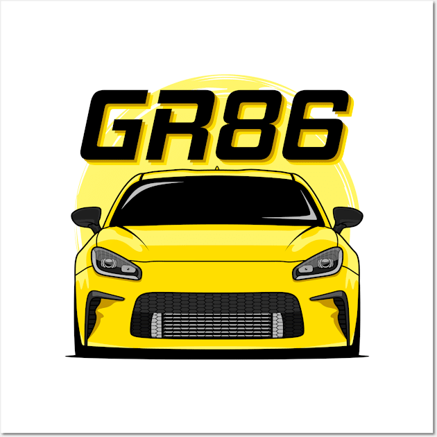 GR86 Yellow Wall Art by GoldenTuners